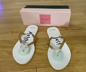 KATE SPADE NEW YORK Womens White Nayla SANDAL Slip On Thong Sandals SIZE 10B - Picture 1 of 7