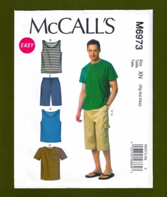 Men's Tank Tops, T-Shirts & Shorts Sewing Pattern (Sizes XL-XXXL) McCalls 6973 - Image 1 of 4