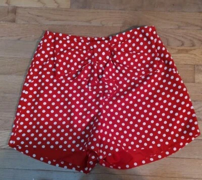 Pantalones Cortos Disney Rojo Blanco Lunares Lazo Grande Talla Pequeña Minnie Mouse Lauren Conrad Foto 1 de 4