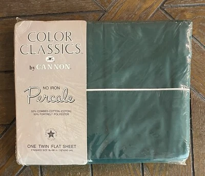 Sábana bajera plana doble color cañón clásica percal verde sin hierro nueva Foto 1 de 2