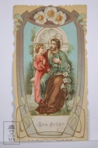 Original Religious Card - San Jose - Saint Joseph with Jesus - Ed. Alsina - Imagen 1 de 2