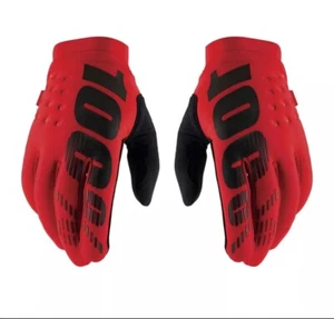 100% Brisker Red Black Motocross BMX Cold Weather Gloves Adult S - Picture 1 of 2