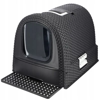 Curver Pet Life Katzentoilette + Spatel, Graphit