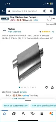 Walker SoundFX Universal 18112 Universal Exhaust Muffler - Image 1 of 2