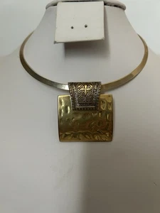 Gold Tone Choker Necklace - Picture 1 of 3
