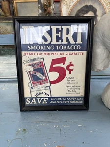 Early Insert Tobacco Cardboard Advertising Sign Vintage General Store Cigar - Picture 1 of 6