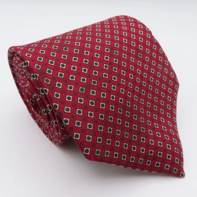 Christian Dior Tie Silk Red Black Polka Dot 3.5" Wide 57" Long Italy - Image 1 of 4
