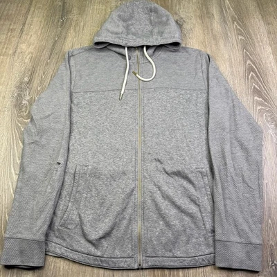 Moletom Hugo Boss masculino couro cinza conforto ao ar livre waffle malha com zíper tamanho XL - Imagem 1 de 4