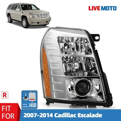 Headlight Assembly w/HID Bulb Ballast For 2007-2014 Cadillac Escalade Passenger - Image 1 of 4