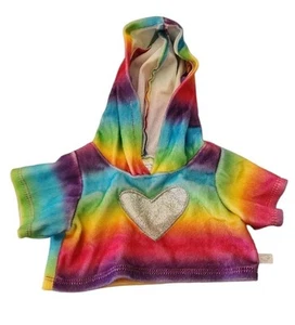 BUILD A BEAR Rainbow Heart Hoodie Girls Retired - Picture 1 of 3