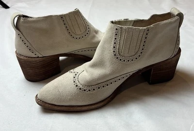 Botas Chelsea Madewell Grayson Beige Marfil Gamuza Botín Occidental Para Mujer 8.5 BONITAS Foto 1 de 4