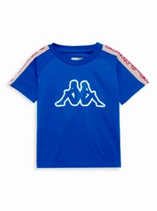 Kappa Kids Logo Tape Davirec Tee Blue - Picture 1 of 2