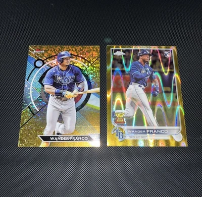 Wander Franco /50 Gold Wave 2022 Topps Cromo #35 y 2023 Finest Gold /50 Foto 1 de 2