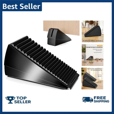 Tapón de puerta de alta resistencia, resorte ajustable de acero inoxidable grande, negro Foto 1 de 4