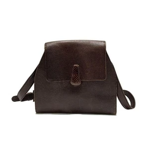 Bolso de hombro Prada - Etiqueta de cuero marrón oscuro/repujado - Imagen 1 de 8