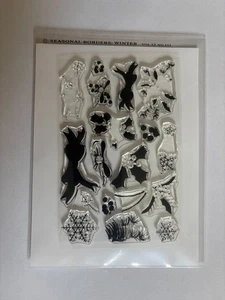 Papertrey Ink SEASONAL BORDERS: WINTER Clear Stamp & Die Set Holidays - Picture 1 of 5