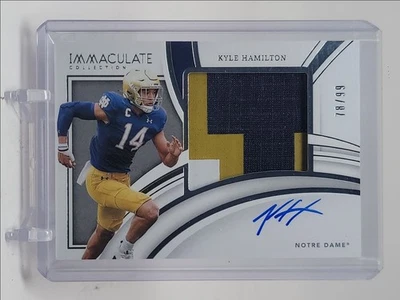 KYLE HAMILTON 2022 IMMACULATE PATCH AUTOGRAPH AUTO /99 Q3766 - Image 1 of 2