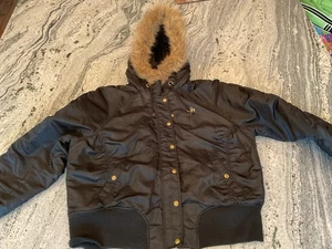 Vintage Y2K SouthPole Puffer Puffy Fur Trim Hoodie Zip Jacket Women’s 2X Hip Hop - Picture 1 of 7