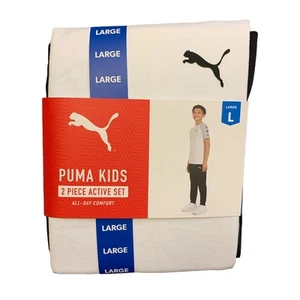 Puma Boys Elastic Waistband Active 2 Piece Short Sleeve Tee & Jogger Set, PBF24 - Picture 1 of 3