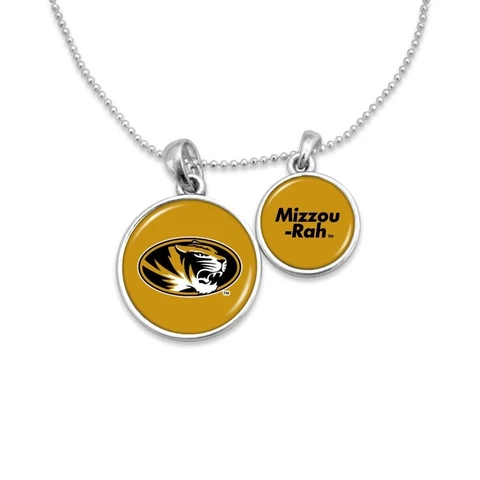 New Missouri Tigers Silver 2 Charm Necklace, Gift for Her Mom Cover