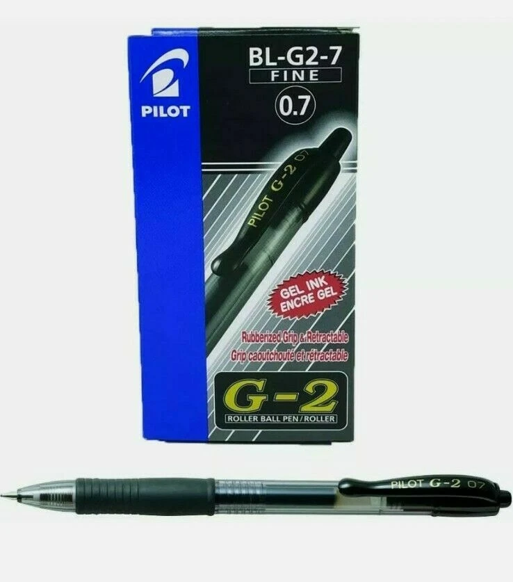 12 penne gel Pilot G2 07 Black Fine Retraibile  Inchiostro Sfera 0.7mm - Immagine 1 di 1
