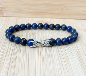 David Yurman Lapis Lazuli Men's Spiritual Beads Bracelet in Sterling Silver 8.5" - Picture 1 of 4