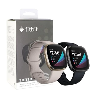 Fitbit Sense Health & Fitness Smartwatch GPS Small Large Graphite/Black Gold - Photo 1 sur 15