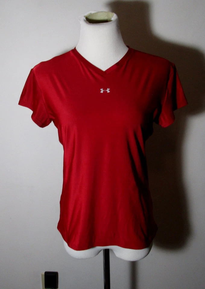 Girl's UNDER ARMOUR Burgundy Red Compression V-Neck Athletic Top Size XL - Image 1 of 4