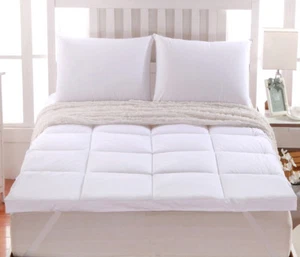 2" Thick Comfort Mattress Topper 100% Cotton Shell,White Alternative Down Fill - Picture 1 of 1