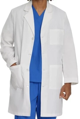 Abrigo de laboratorio Landau unisex 3 bolsillos blanco talla SML 3187 WWY nuevo con etiquetas Foto 1 de 4