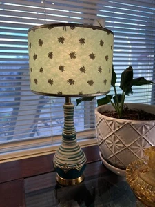 Vintage MCM Mid Century Modern 1950s Atomic Starburst Ceramic Table Lamp Rare - Picture 1 of 12