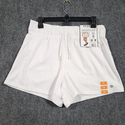 Pantalones Cortos RBX French Terry Para Mujer Medianos Novedad Cintura Bolsillos Blanco Foto 1 de 4