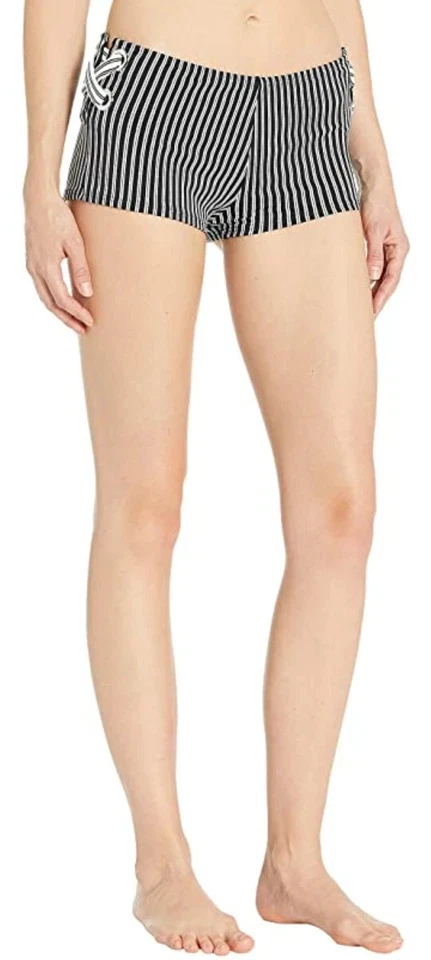 Pantalones Michael Kors para mujer negros con ojal a rayas talla mediana L98538 Foto 1 de 1