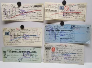 De colección - 22 cheques cancelados y 1 recibo - varios proveedores - principios del siglo XX - Imagen 1 de 4