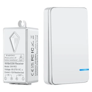 Smart Wireless Light Switch Kit Wall for Lights No Wiring RF Remote Transmitter - Picture 1 of 12