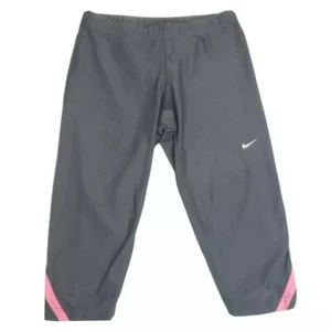 Nike Dri Fit Small Leggings Womens Capri Pants Yoga Gray Pink - Picture 1 of 9