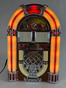 EXCALIBUR JUKEBOX Retro Lighted Tabletop AM/FM RADIO CD Player! WORKS! - Picture 1 of 10