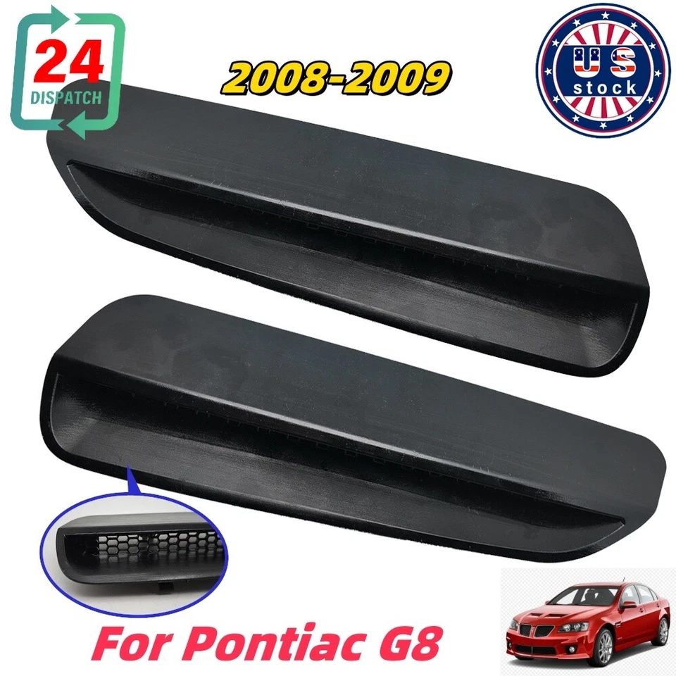 Para Pontiac G8 GT GXP 2008-2009 capó cucharas rejillas de ventilación con clips par diestro + derecho Foto 1 de 4