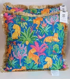 2 Cuscini Christian Lacroix Floreali Multicolore, da Interno - Esterno, 20" X 20" - Foto 1 di 2