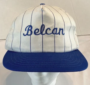 BELCAN Vintage Blue Pinstripe Cap Hat Snapback Aerospace Defense Engineering - Picture 1 of 5