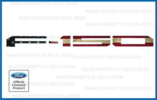 Ford F150 2018 puerta trasera insertar calcomanías letras sangría pegatinas bandera americana usado Foto 1 de 1