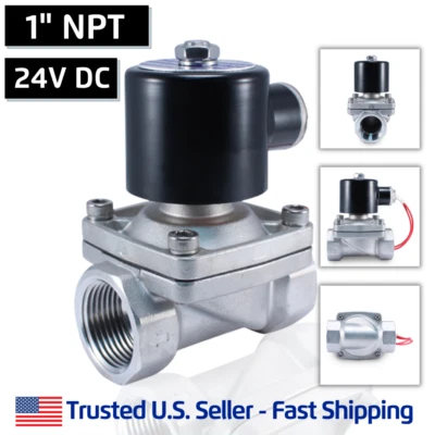 NOT SPECIFIED 1" SS 24 Volts DC STAINLESS STEEL Electric Solenoid Valve Water Gas Air 24 VDC
