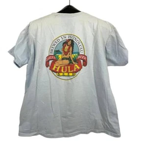VTG Brewed In Honolulu Lager HULA BEER Blue T-Shirt Men's XL Single Stitch READ - Picture 1 of 9