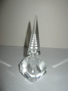 Vintage Art Deco Hoya handgeschliffen kristallklar Pagode Parfüm Flakon Waschtisch - Bild 1 von 6