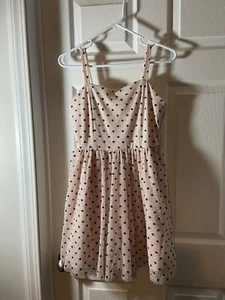 Girls my michelle Sleeveless Glitter Pink Black Floral Polka Dot Party Dress 16 - Picture 1 of 9