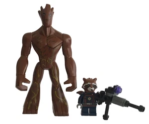 Lego Rocket Raccoon minifigure from Guardians of the Galaxy + Maxi Groot Avenger - Picture 1 of 7