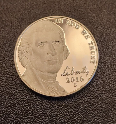 2016 S PROOF JEFFERSON NICKEL - From a Proof Set - Free Shipping Cover
