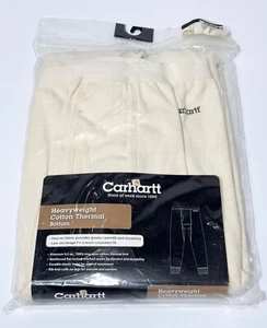 Carhartt Thermal Bottoms Mens Size 2X Natural Color Heavyweight Cotton - Picture 1 of 7