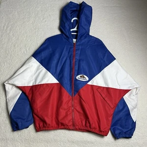 Vintage Hand Made Windbreaker Jacket Retro Color Block Boxy Oversized Fit L - Picture 1 of 6