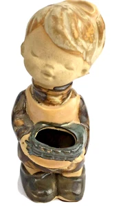 Estatuilla de gres UCTCI niña cesta de transporte Japón esmaltada y sin esmaltar - Imagen 1 de 8